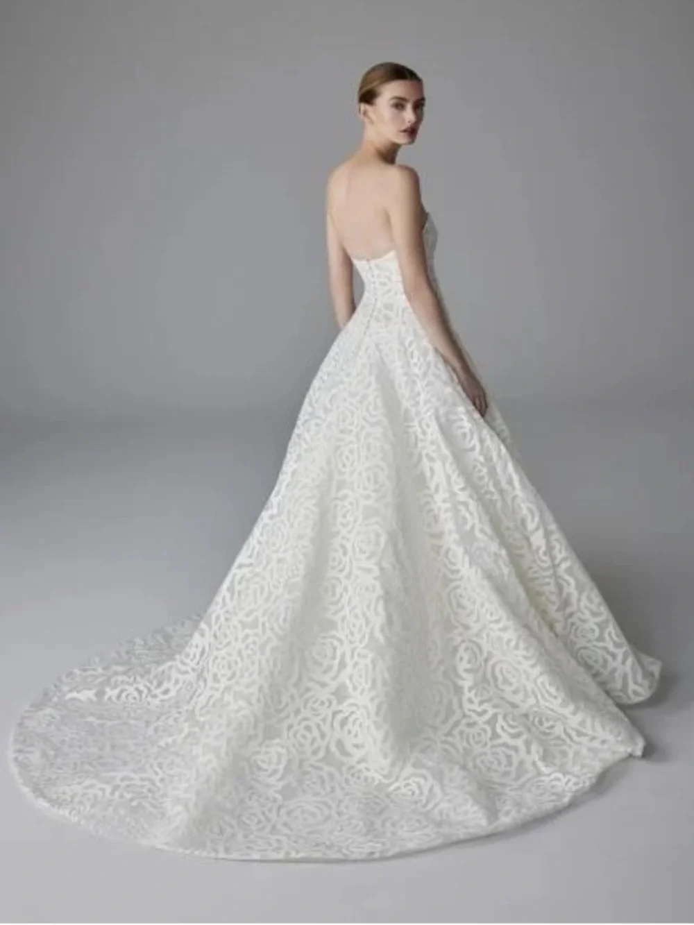 Pronovias Louelle Strapless Floral Lace Wedding Gown – NWT - Picture 2 of 8